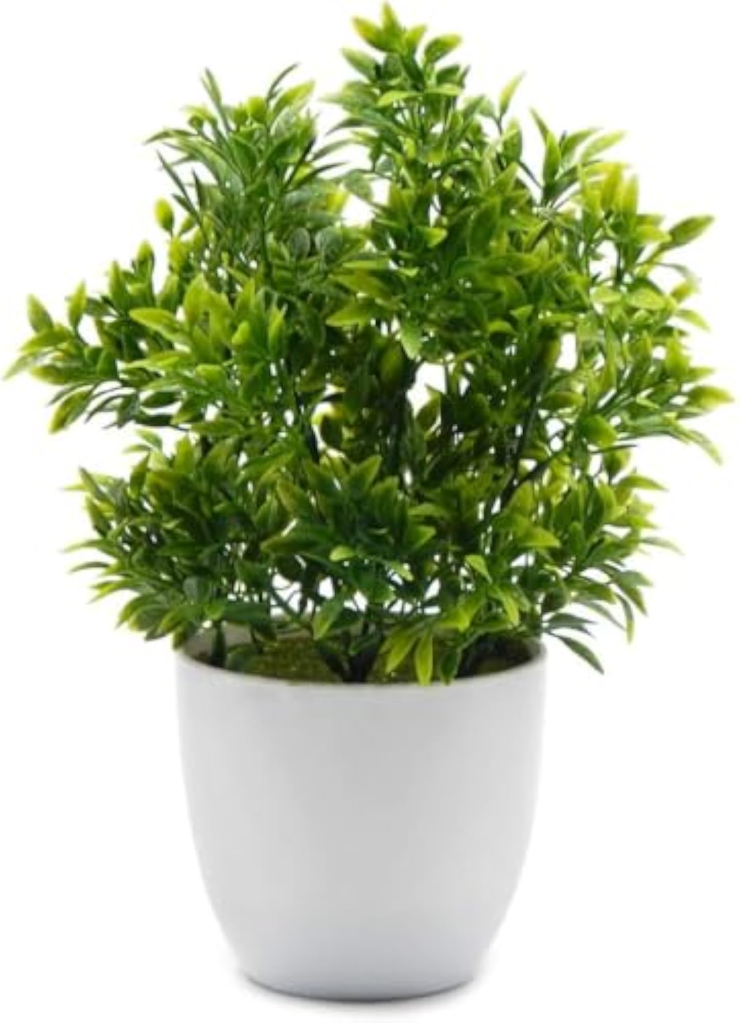 Artificial Plants in White Plastic Pot, Set of 2